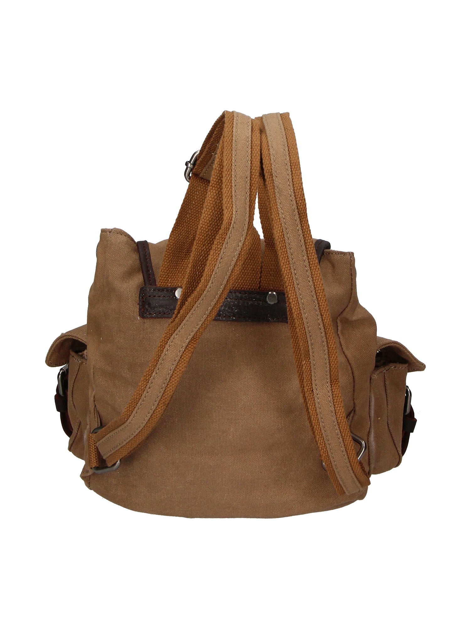 Micaela ZG3006-FANGO TAUPE Zaino unisex in canvas e vera pelle Chiara Ferretti