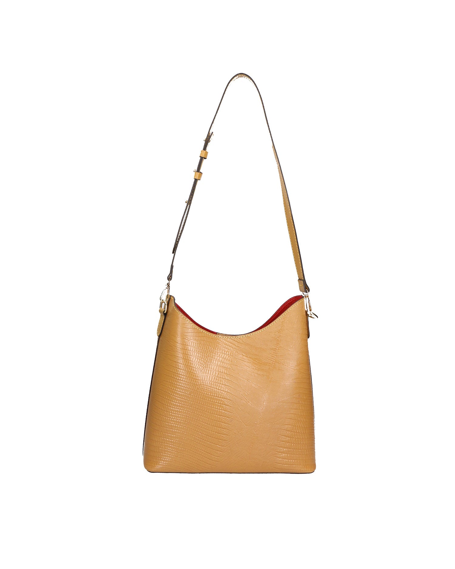 Carmine Borsa a spalla da donna Vera pelle 05442-LU36 SENAPE Chiara Ferretti