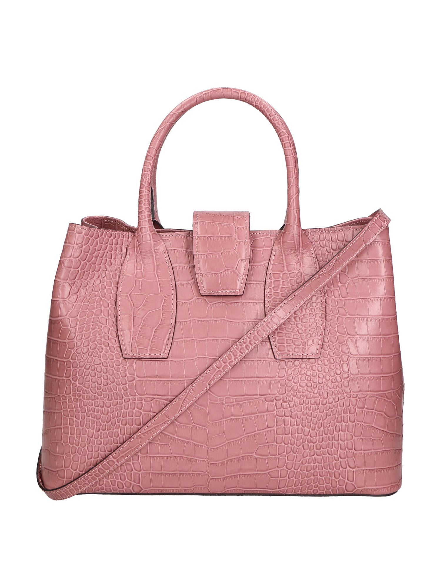 Letizia Borsa a mano da donna Pelle stampata croco 06542-ROSA ANTICO Chiara Ferretti