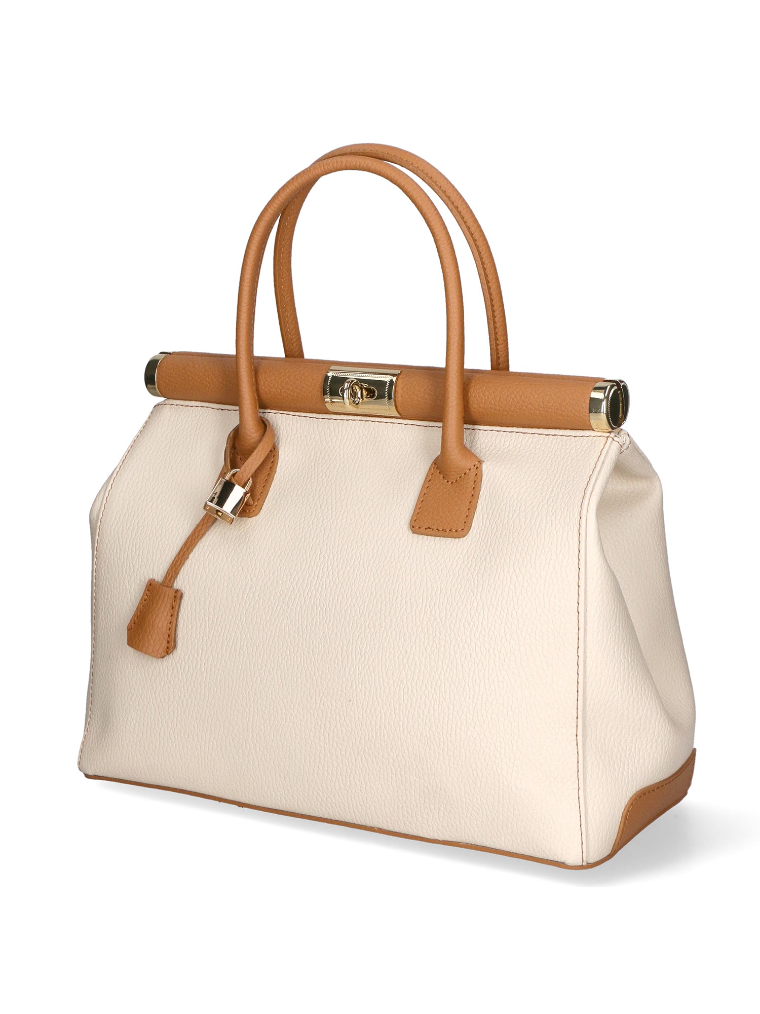 Aleria Borsa a mano da donna Vera pelle 8005-D37 LATTE D44 CUOIO Chiara Ferretti