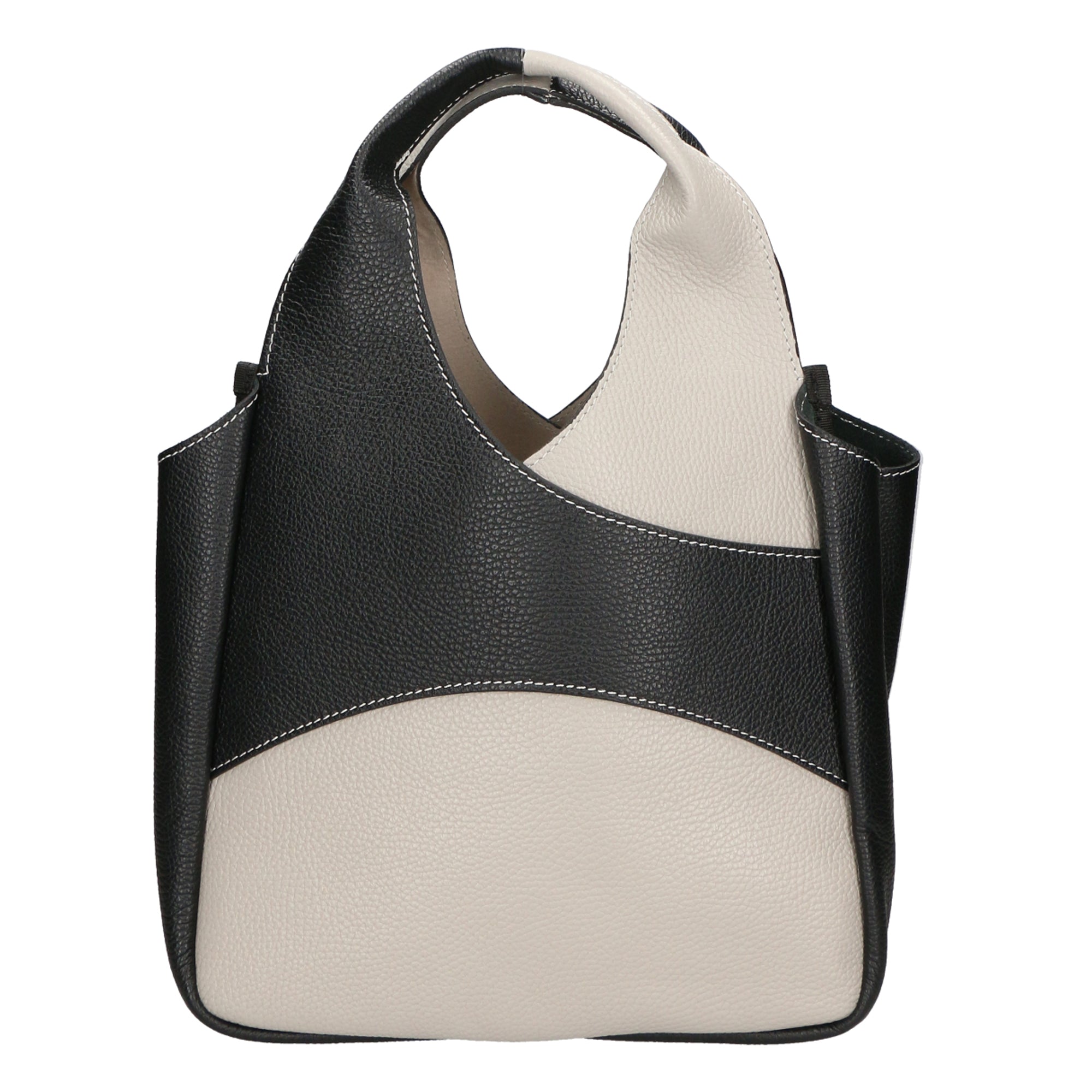Iside Borsa a mano da donna 100% pelle 05793-D86 GRIGIO + D28 NERO Chiara Ferretti