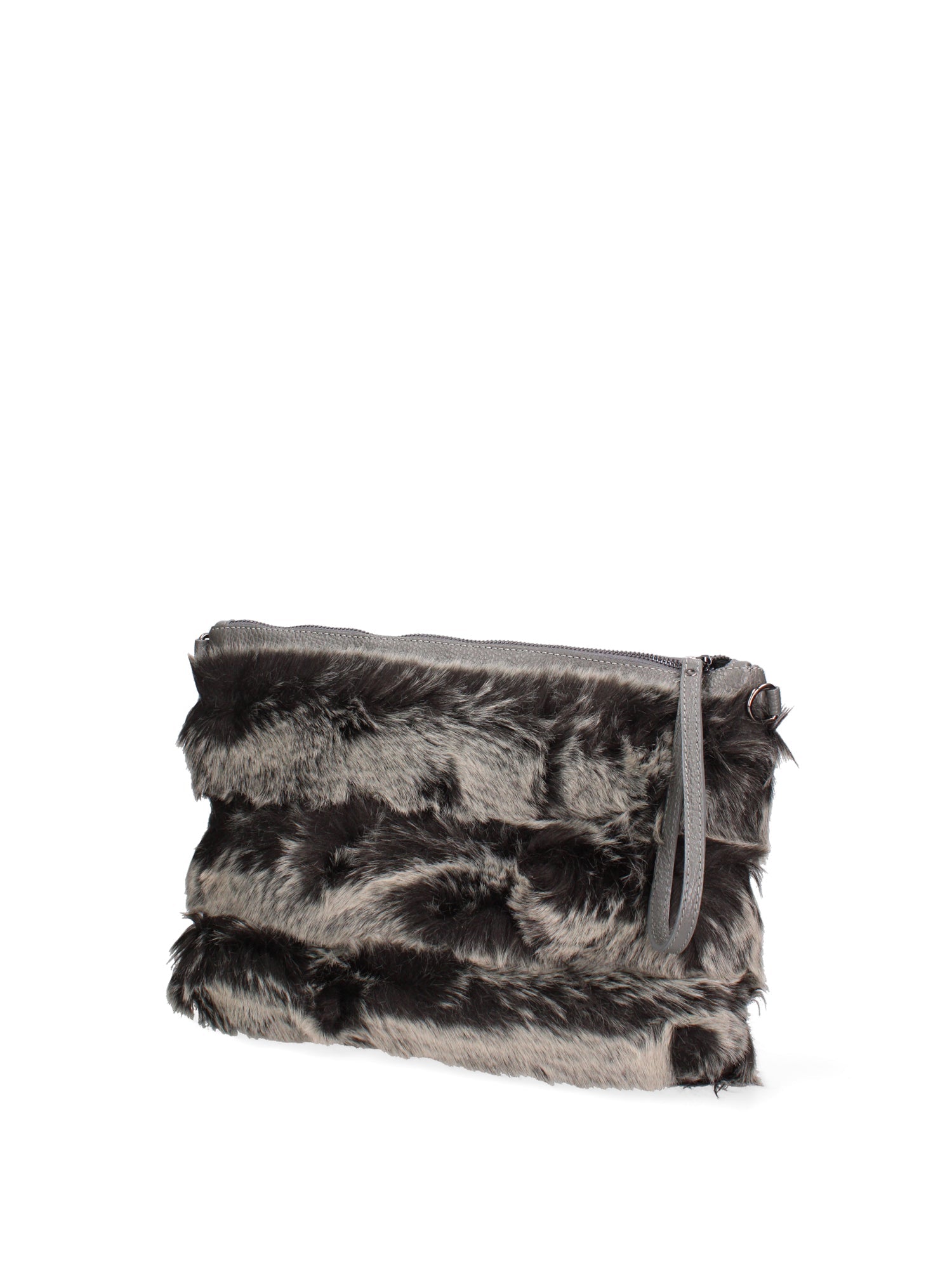 Volante Borsa a mano da donna Vera Pelle 8477-GRIGIO Chiara Ferretti