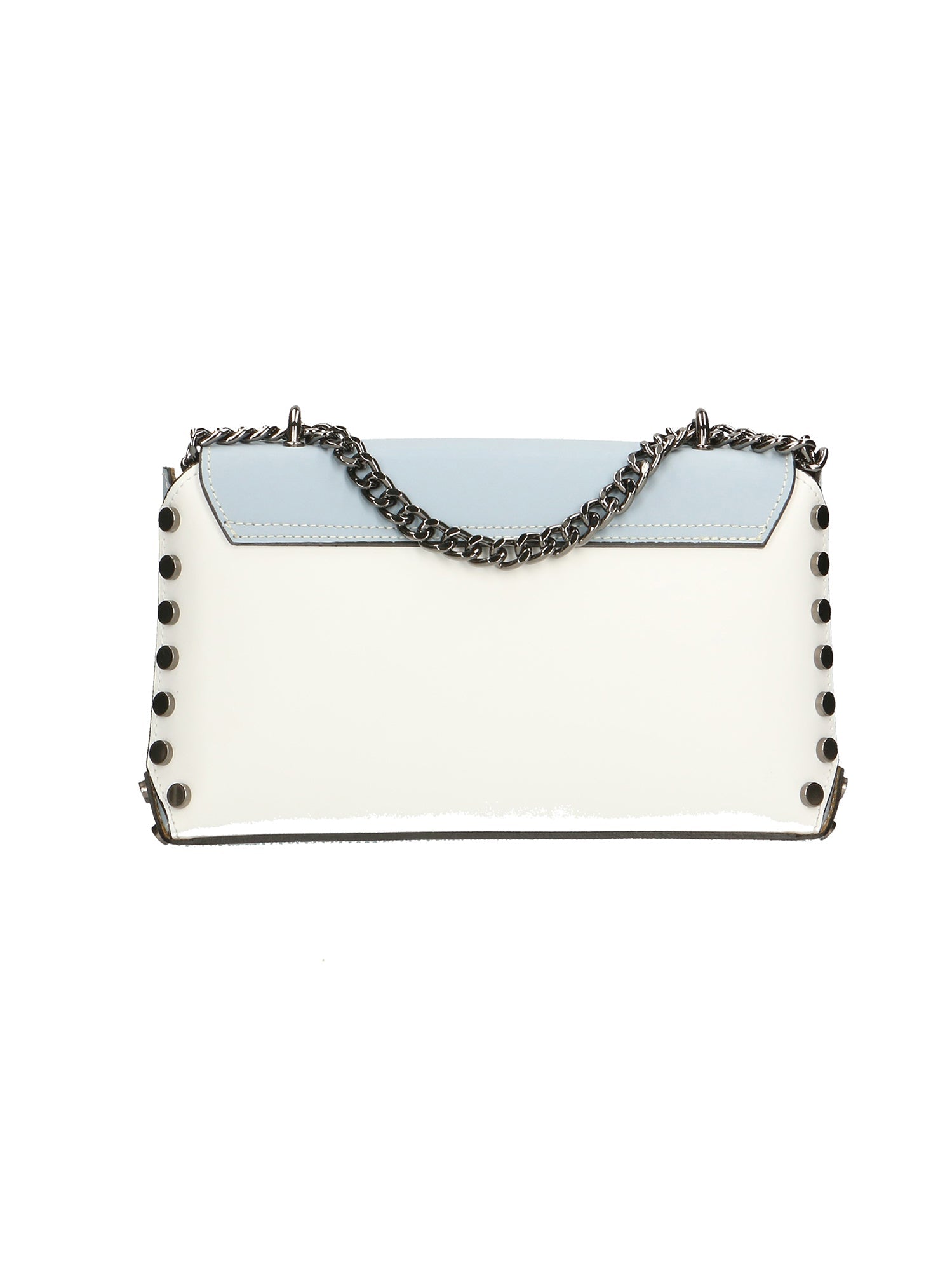 Vera pelle 8641-BIANCO+CIELO Borsa a tracolla da donna Evanthe Pro Chiara Ferretti