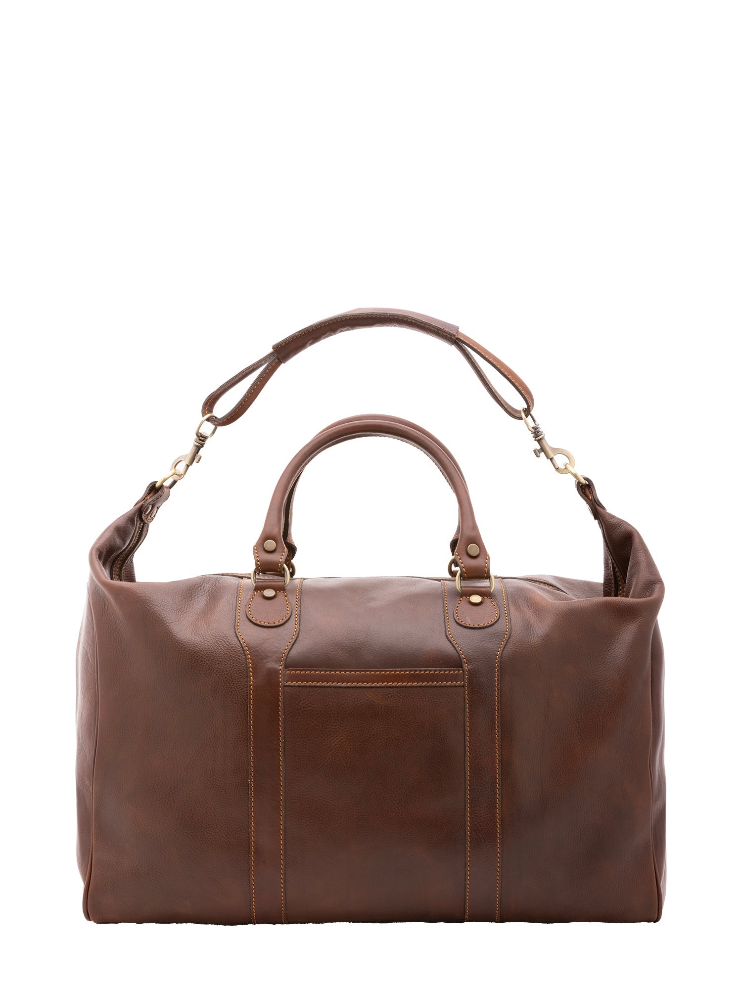 Borsa da viaggio unisex in vera pelle 100% cotone 4046-TESTA DI MORO Alessia Firenze