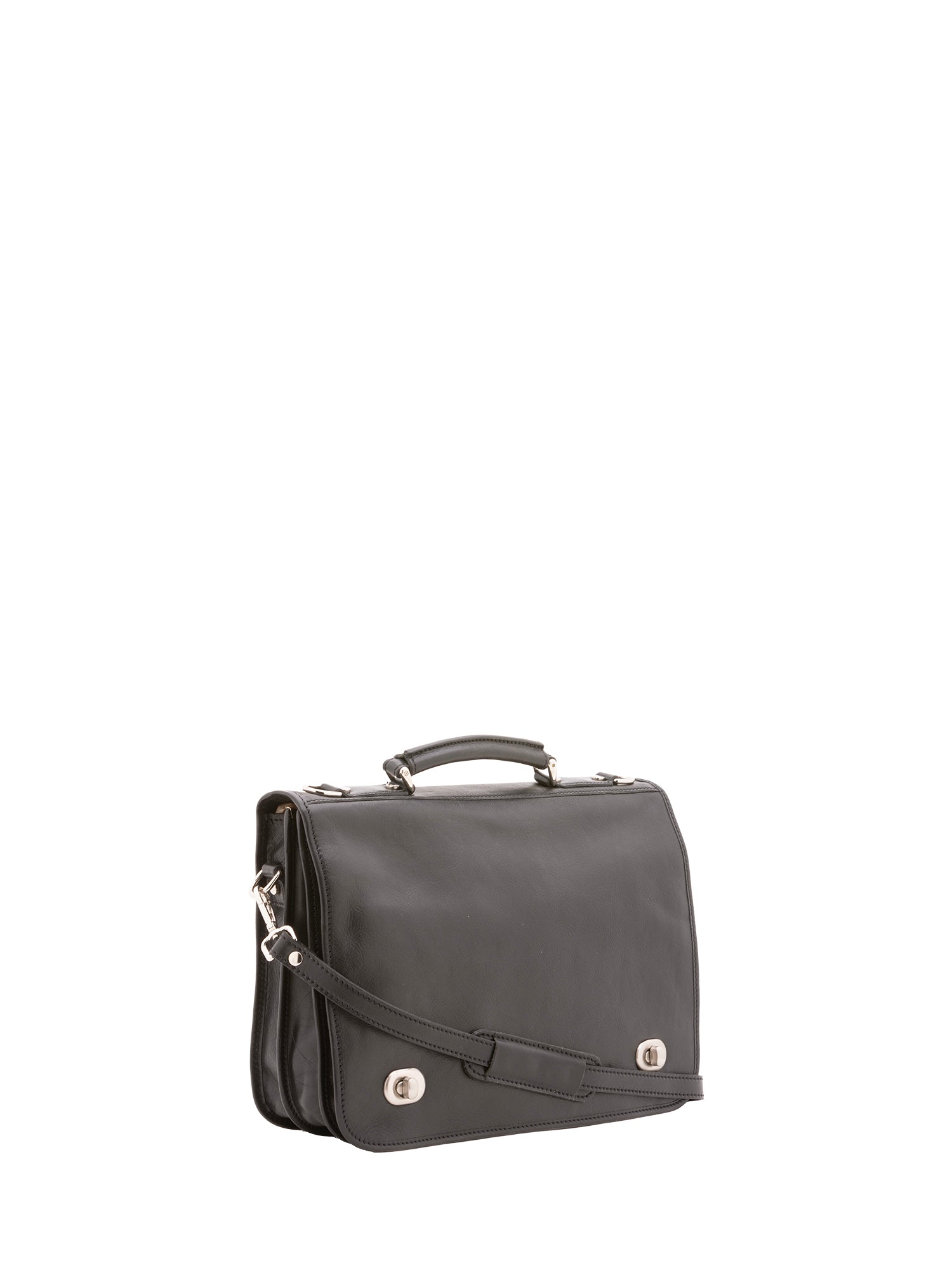 Borsa a mano unisex in vera pelle Made in Italy 4512-NERO Alessia Firenze