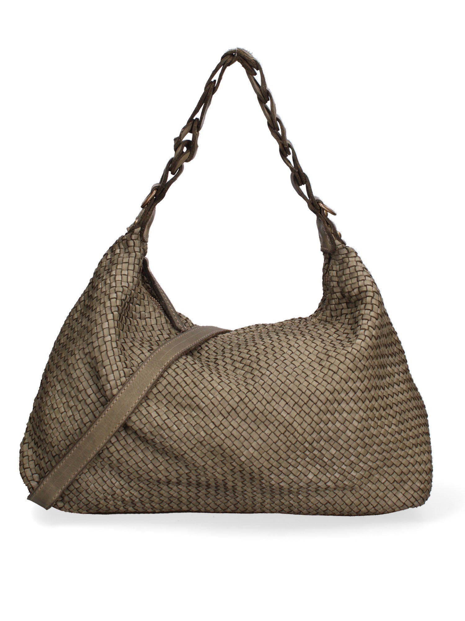 Asteria Borsa a spalla da donna Vera pelle 7799-VERDE MILITARE Chiara Ferretti