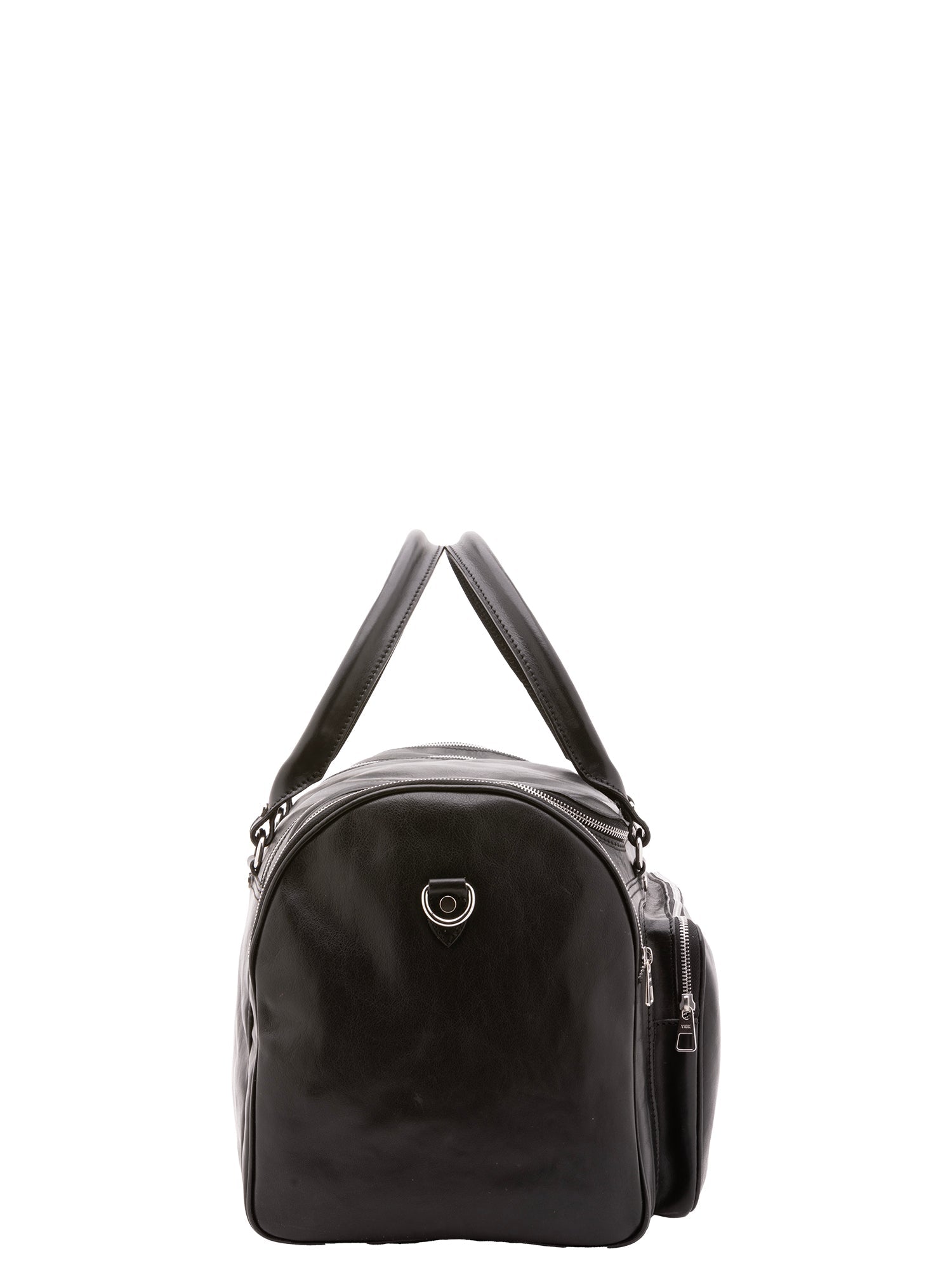Borsa da viaggio unisex in vera pelle 100% cotone 4045-NERO Alessia Firenze