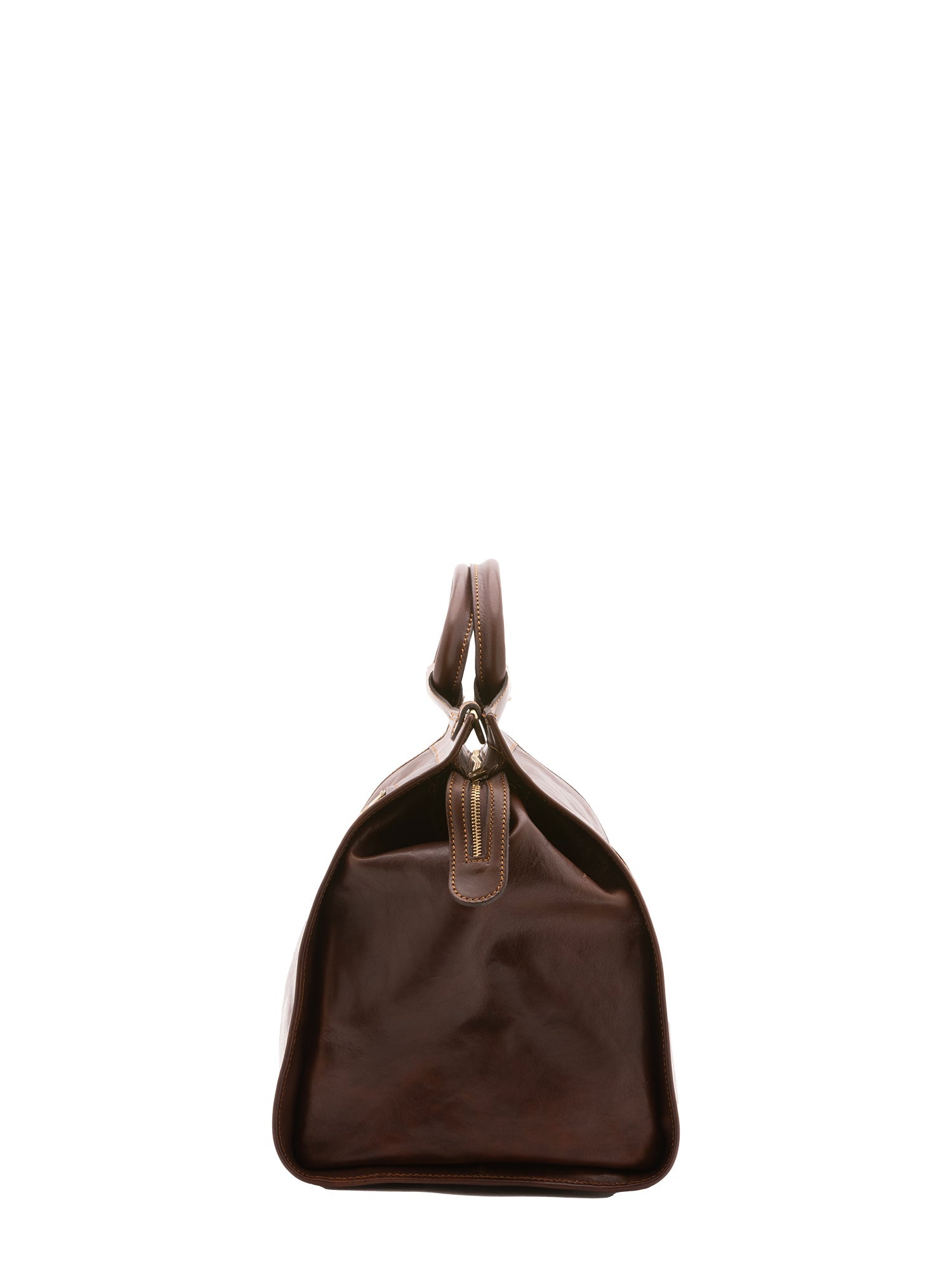 Borsa da viaggio unisex in vera pelle 100% cotone 4563-TESTA DI MORO Alessia Firenze