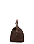 Borsa da viaggio unisex in vera pelle 100% cotone 4563-TESTA DI MORO Alessia Firenze