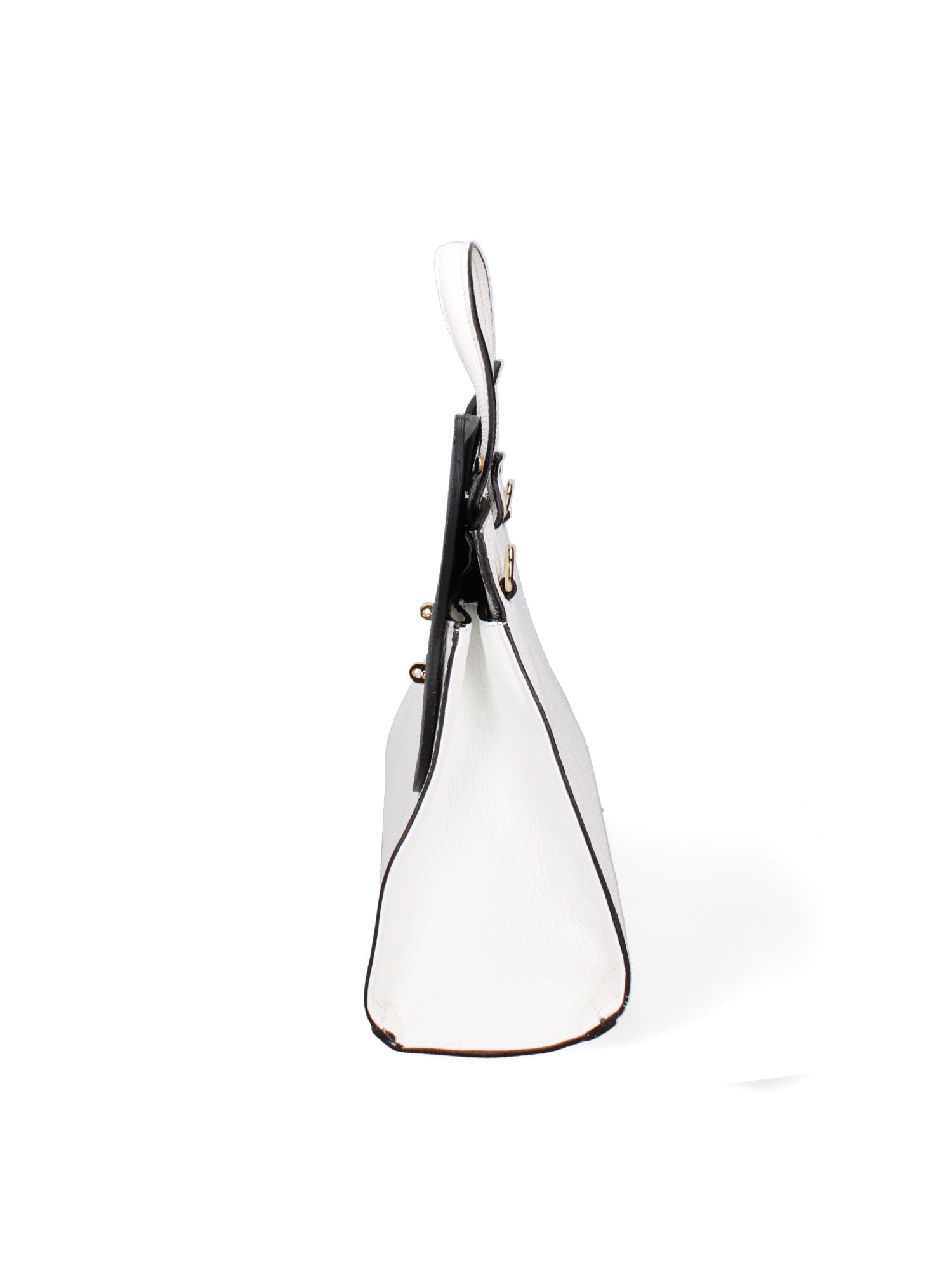 Arancia Borsa a mano da donna 100% pelle 8969-BIANCO+NERO Chiara Ferretti