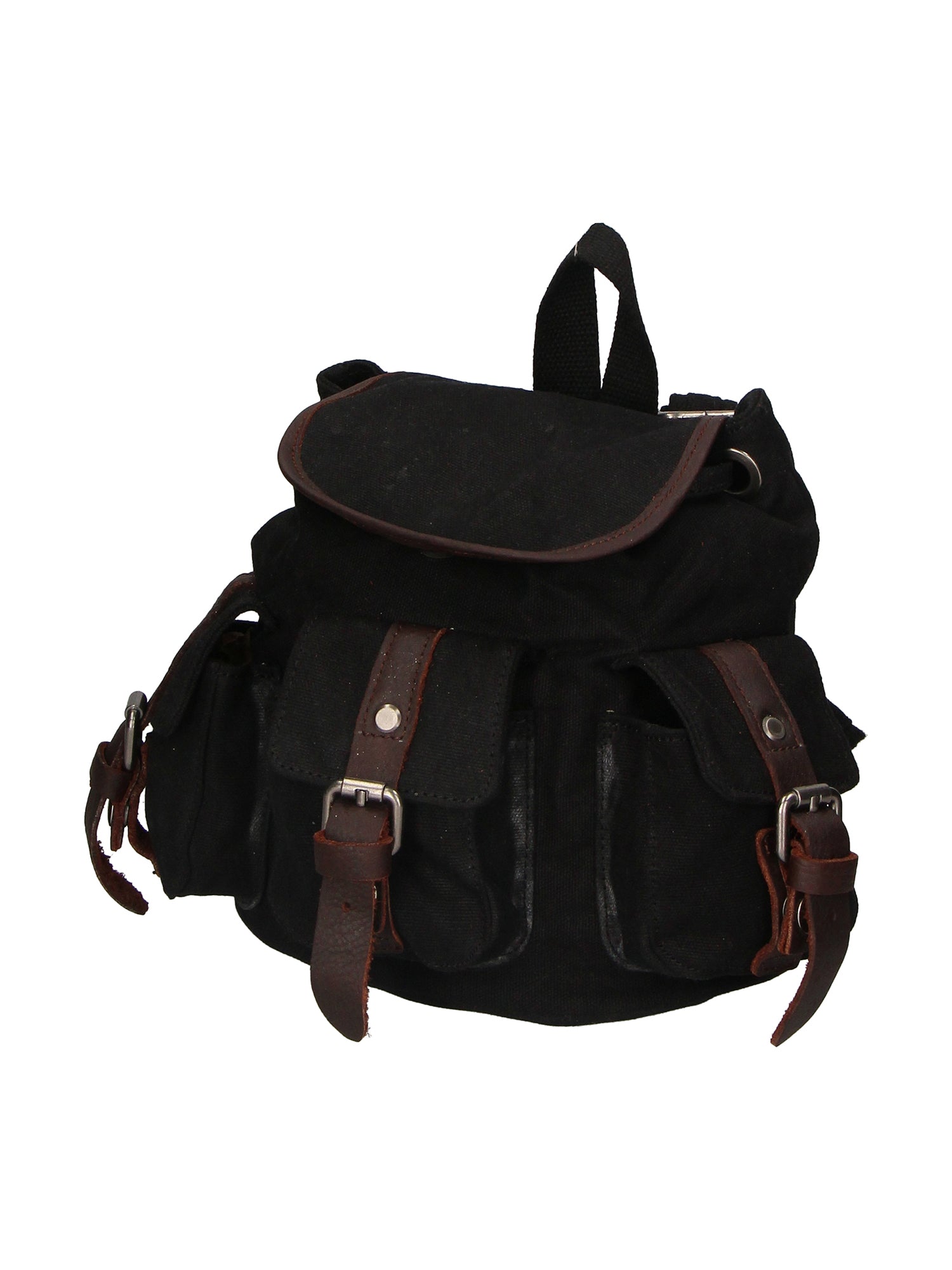 Micaela ZG3006-NERO BLACK Zaino unisex in canvas e vera pelle Chiara Ferretti