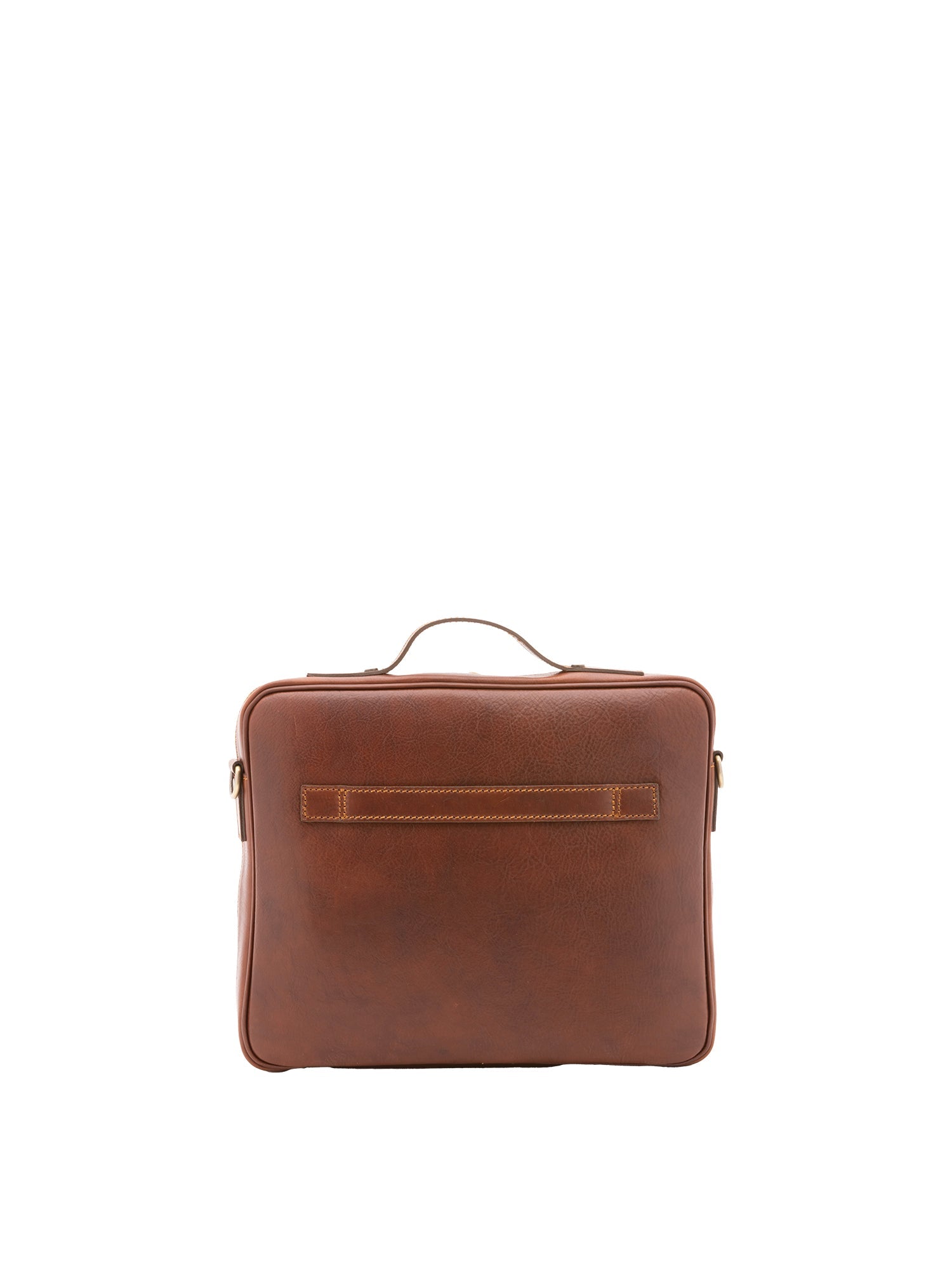 Borsa a mano unisex in vera pelle Made in Italy 4542-MARRONE Alessia Firenze