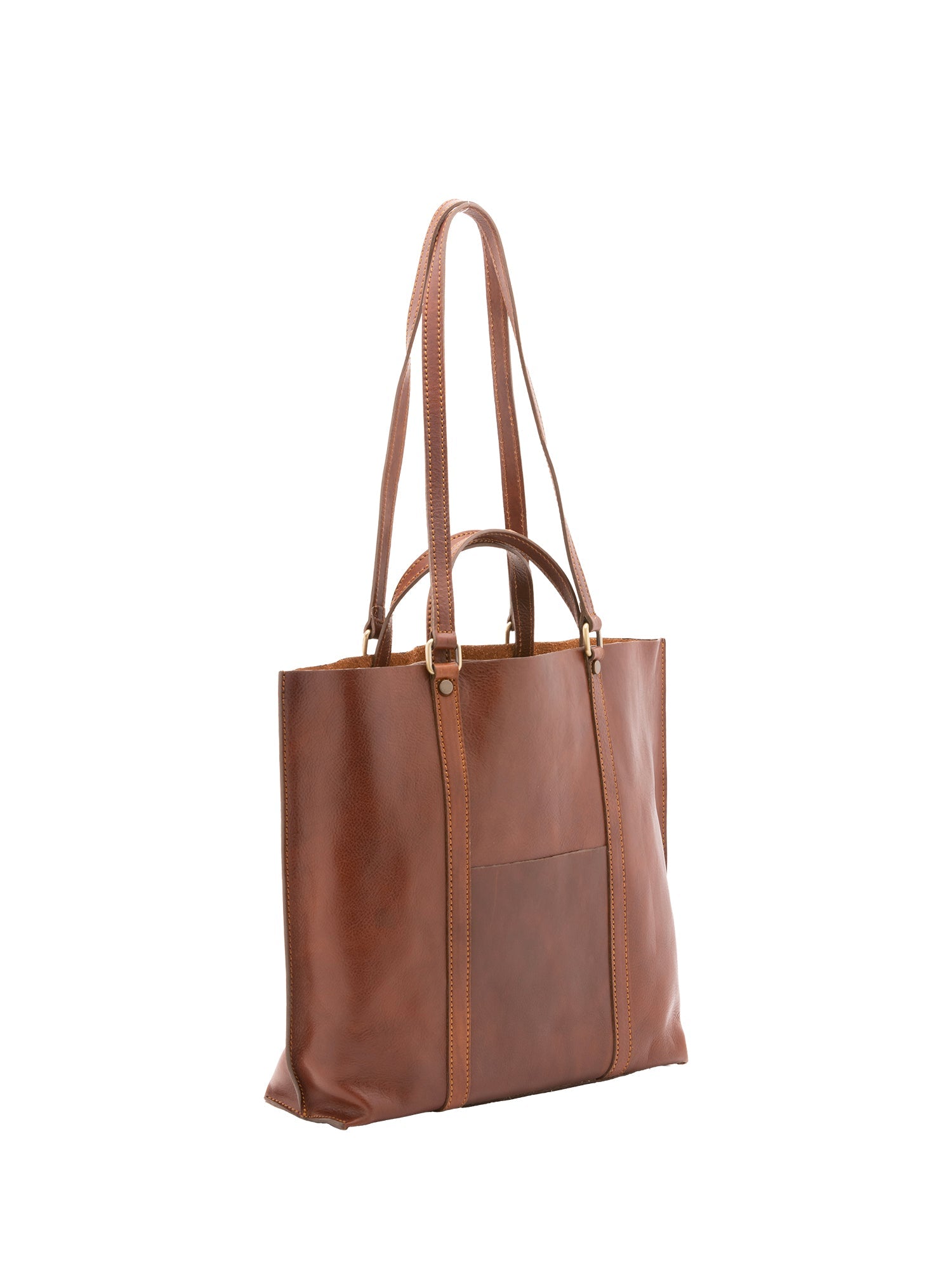 Borsa a spalla unisex in vera pelle Made in Italy 4610-MARRONE Alessia Firenze