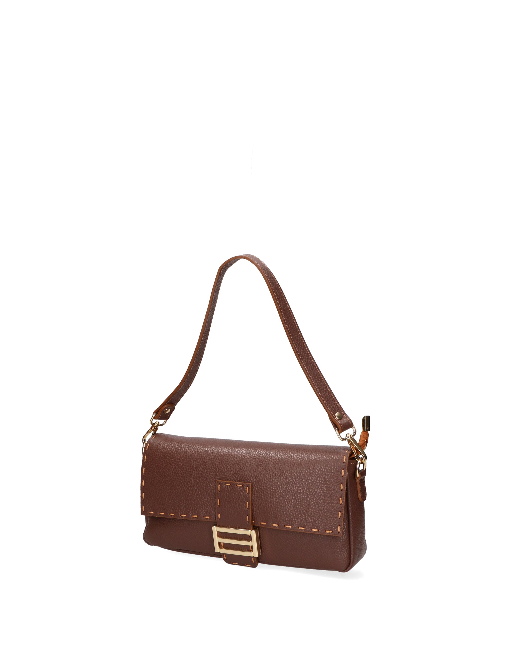 Wally Borsa a spalla da donna Vera pelle 06869-D223 cioccolato Chiara Ferretti