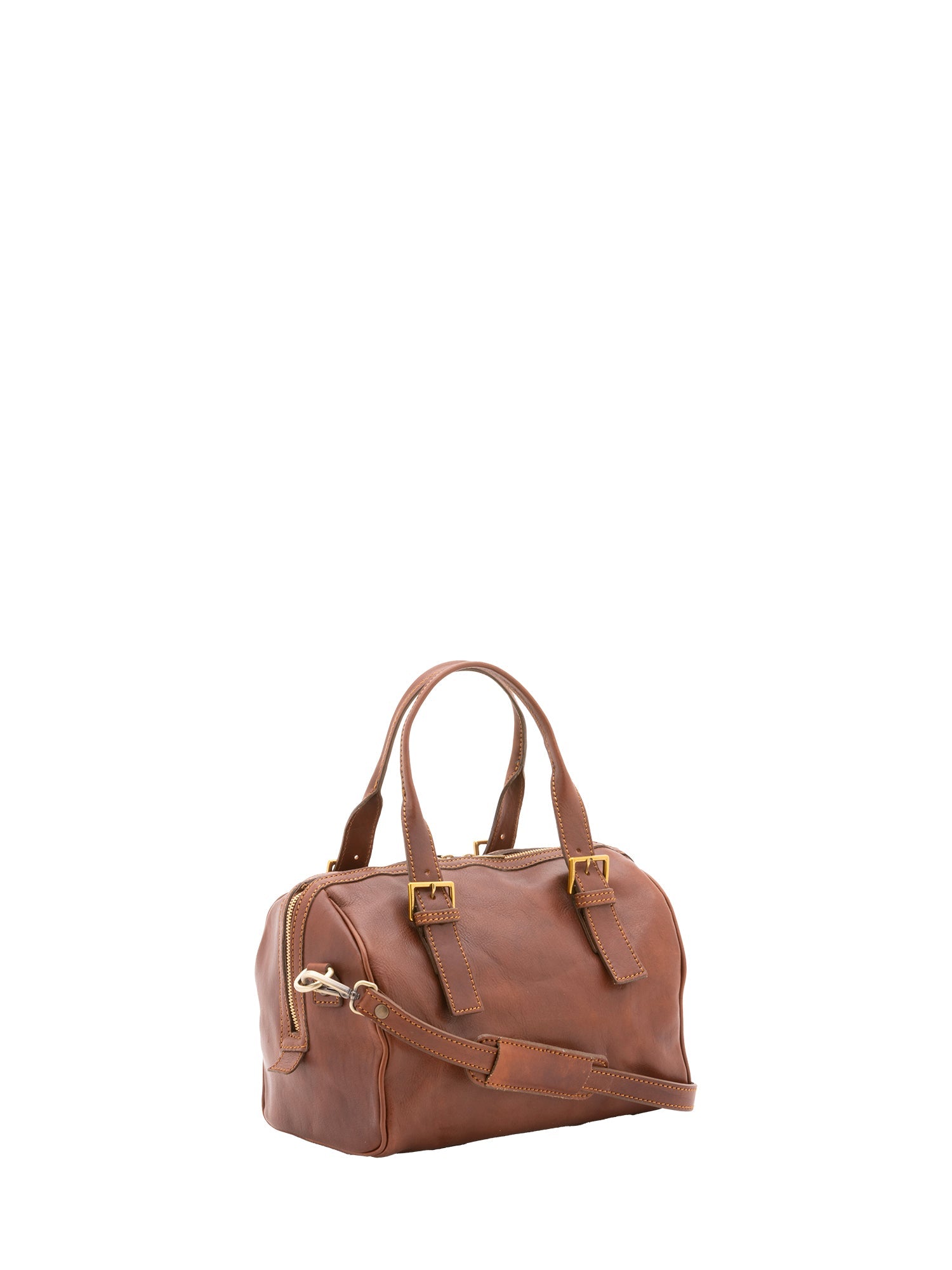 Borsa a bauletto unisex in vera pelle 100% cotone 4528-MARRONE Alessia Firenze