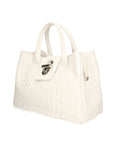Ascoli Borsa a mano da donna Pelle stampata cocco 7718-BIANCO Chiara Ferretti