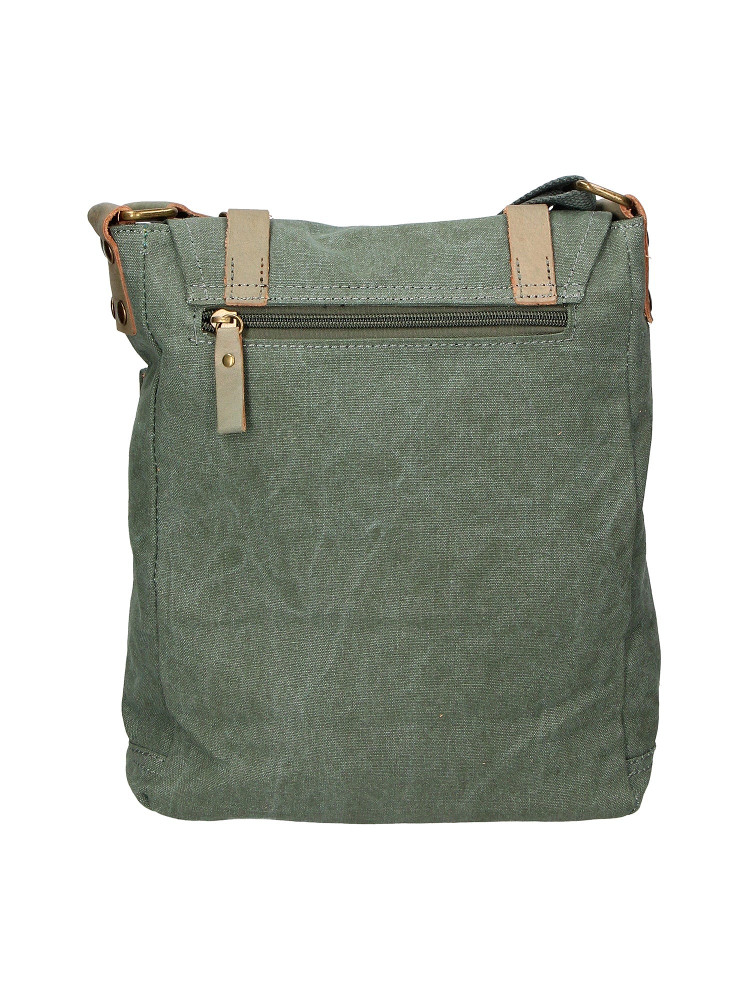 Milena Borsa a tracolla unisex Canvas e vera pelle ZG3009-VERDE GREEN Chiara Ferretti