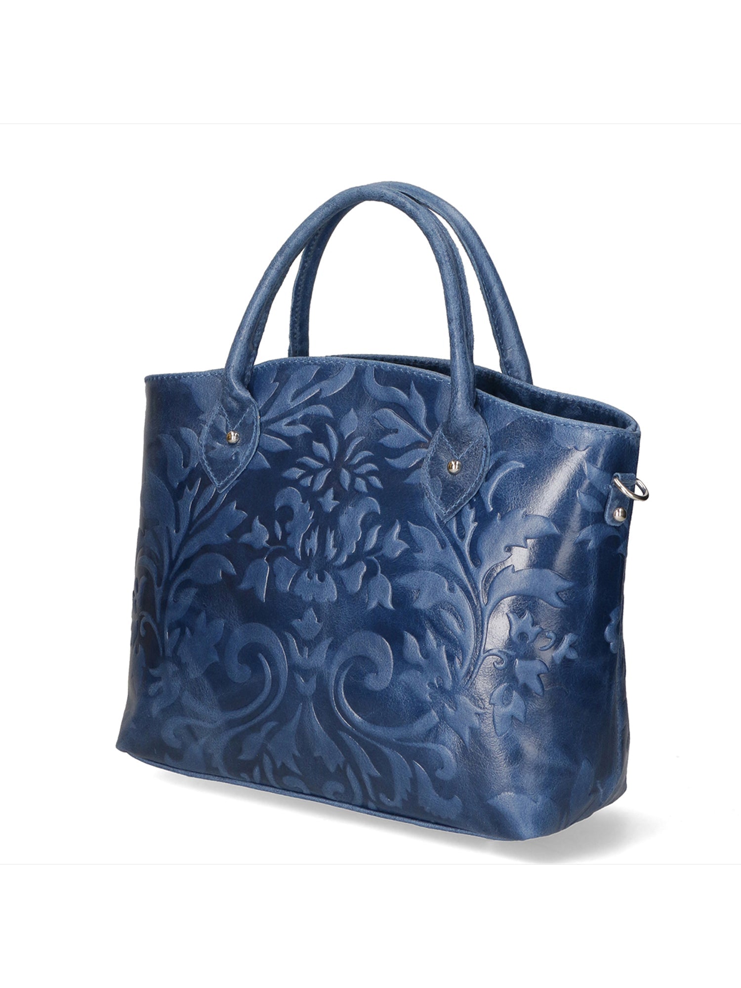 Enza Borsa a mano da donna Vera pelle 8007023FBG-012 BLU JEANS Chiara Ferretti
