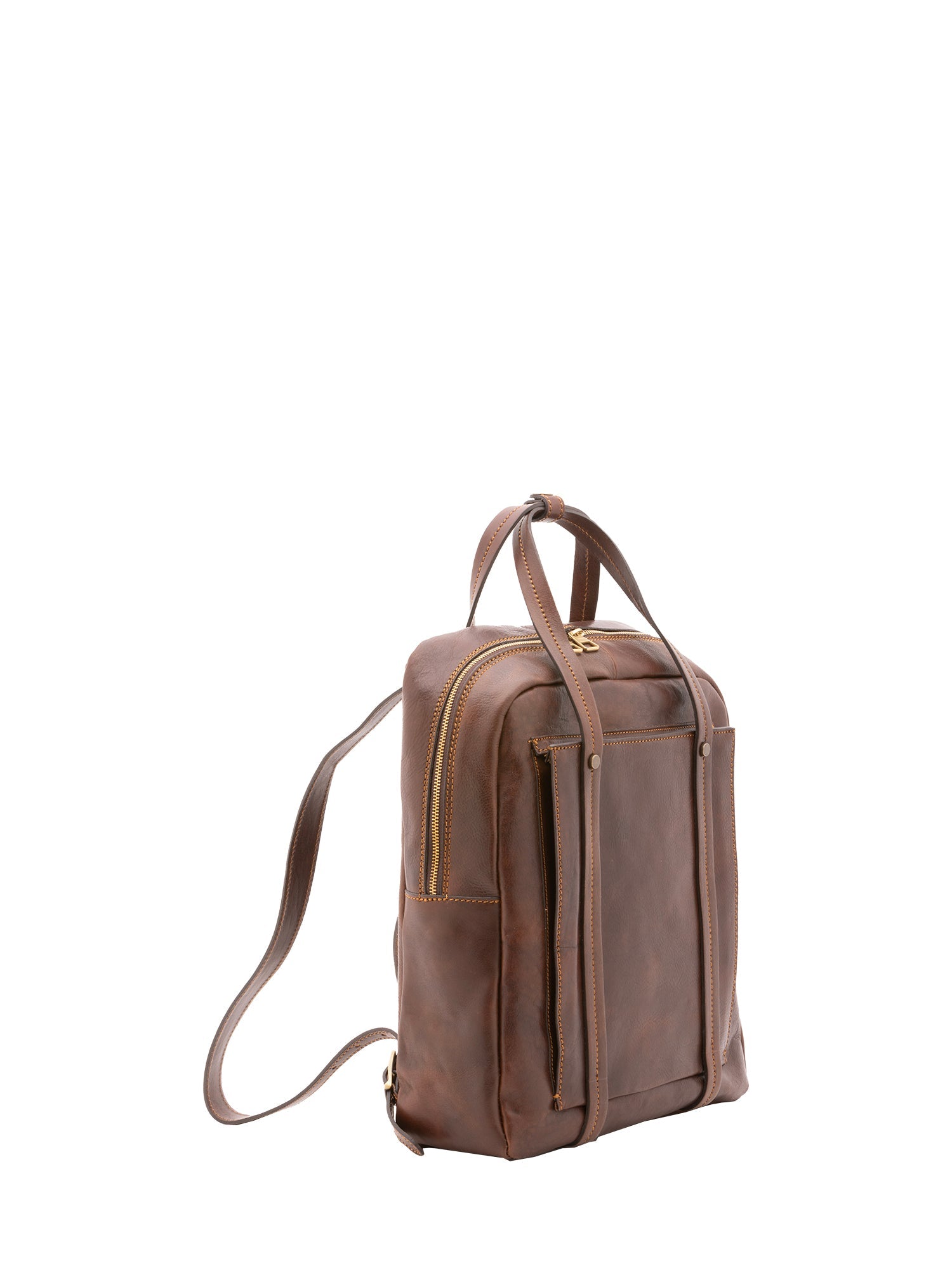 Zaino unisex in vera pelle Made in Italy 100% cotone 4592-TESTA DI MORO Alessia Firenze
