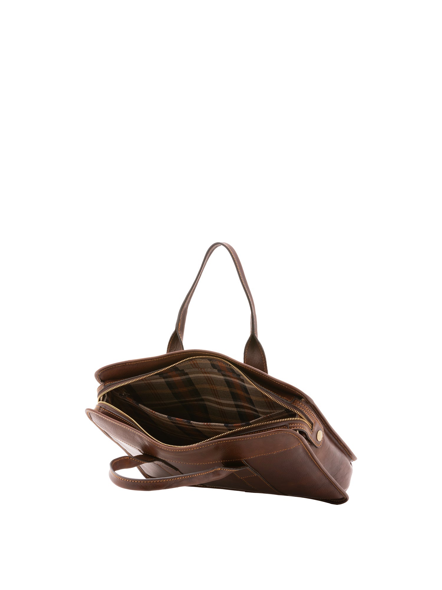 Borsa a mano unisex vera pelle Made in Italy 4454-TESTA DI MORO Alessia Firenze