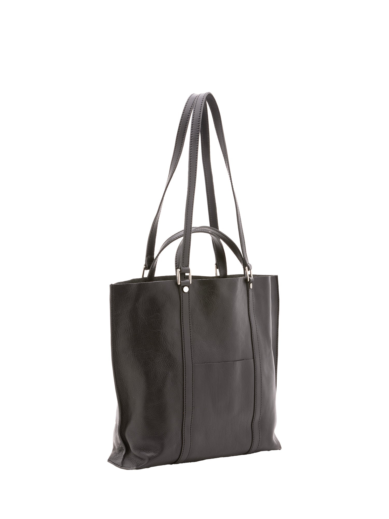 Borsa a spalla unisex in vera pelle Made in Italy 4610-NERO Alessia Firenze