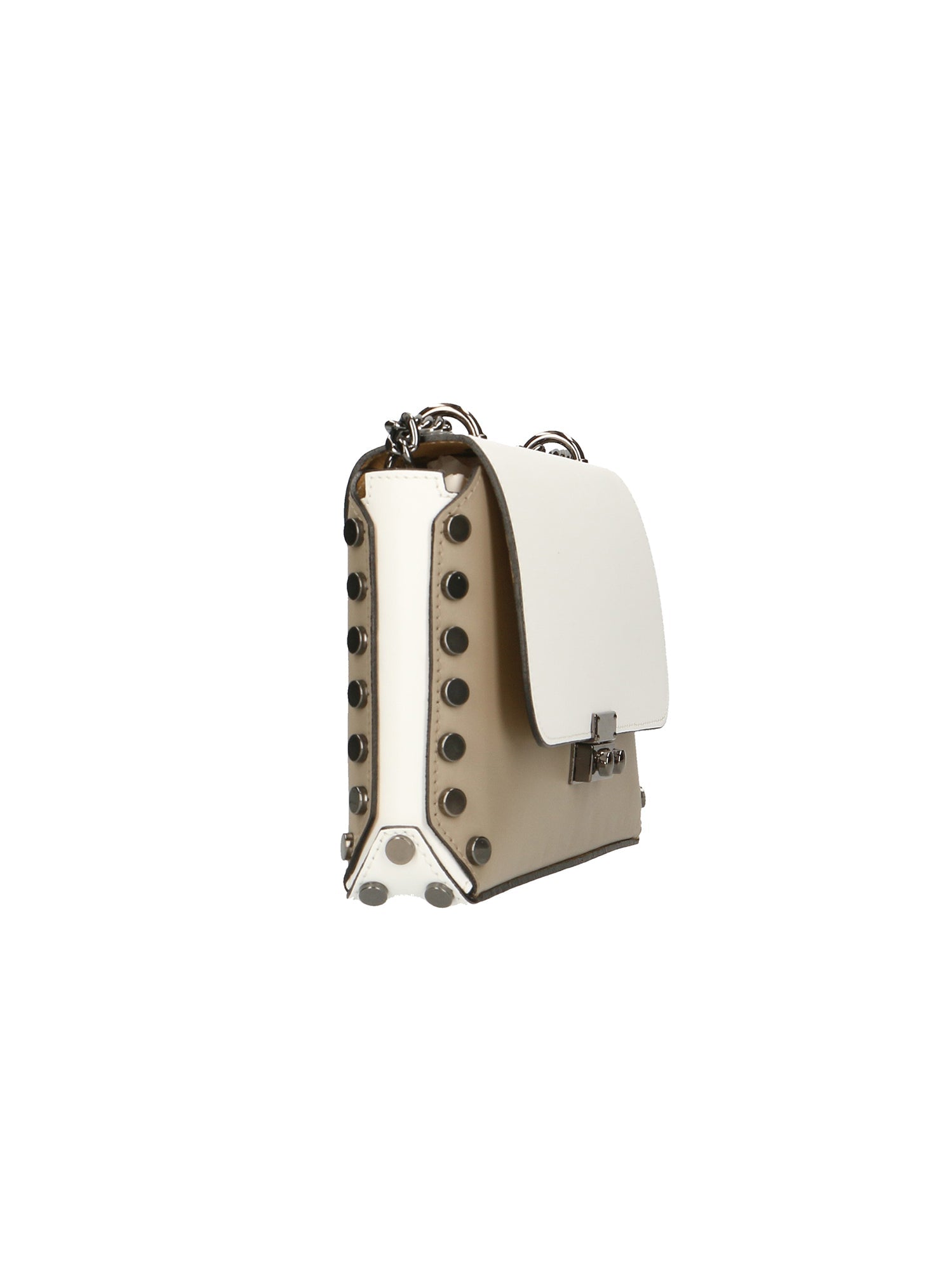 Vera pelle 8641-FANGO+BIANCO Borsa a tracolla da donna Evanthe Pro Chiara Ferretti