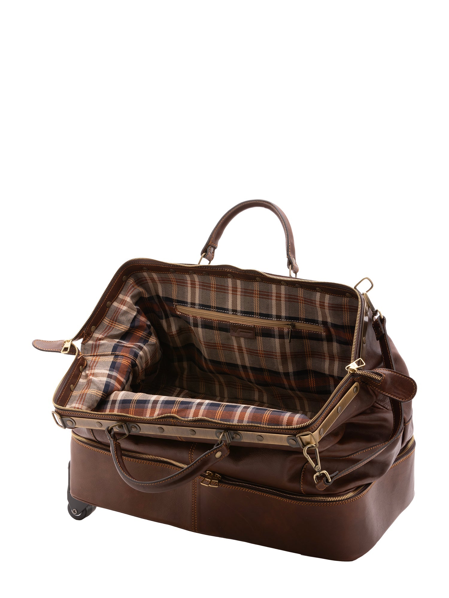 Borsa da viaggio unisex in vera pelle Made in Italy 4084-TESTA DI MORO Alessia Firenze