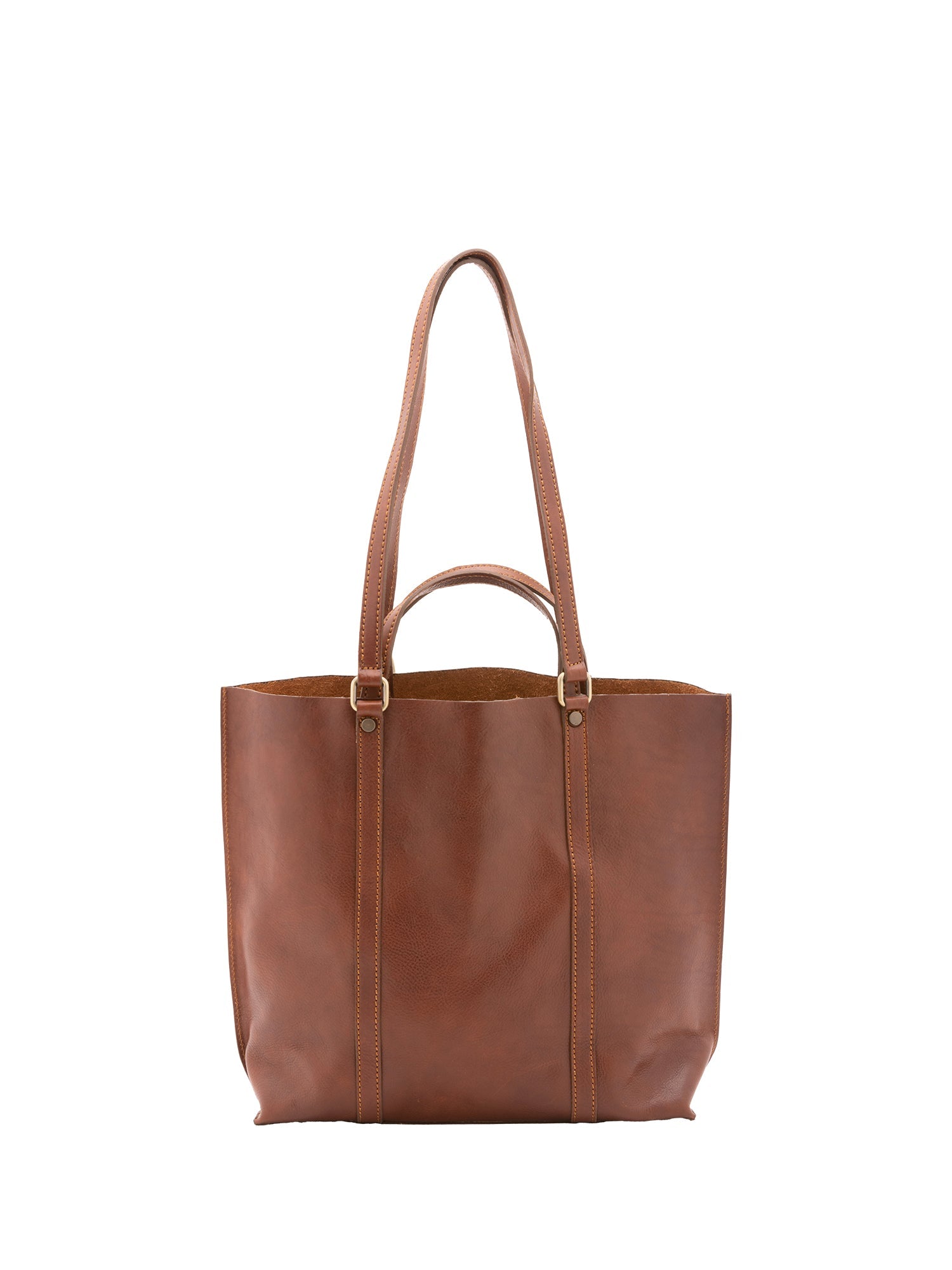 Borsa a spalla unisex in vera pelle Made in Italy 4610-MARRONE Alessia Firenze