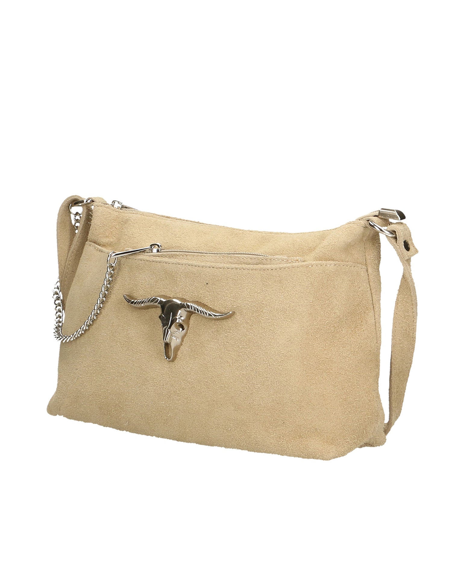 Embera Elite Borsa a tracolla donna Vera pelle scamosciata 8650-TAUPE Chiara Ferretti