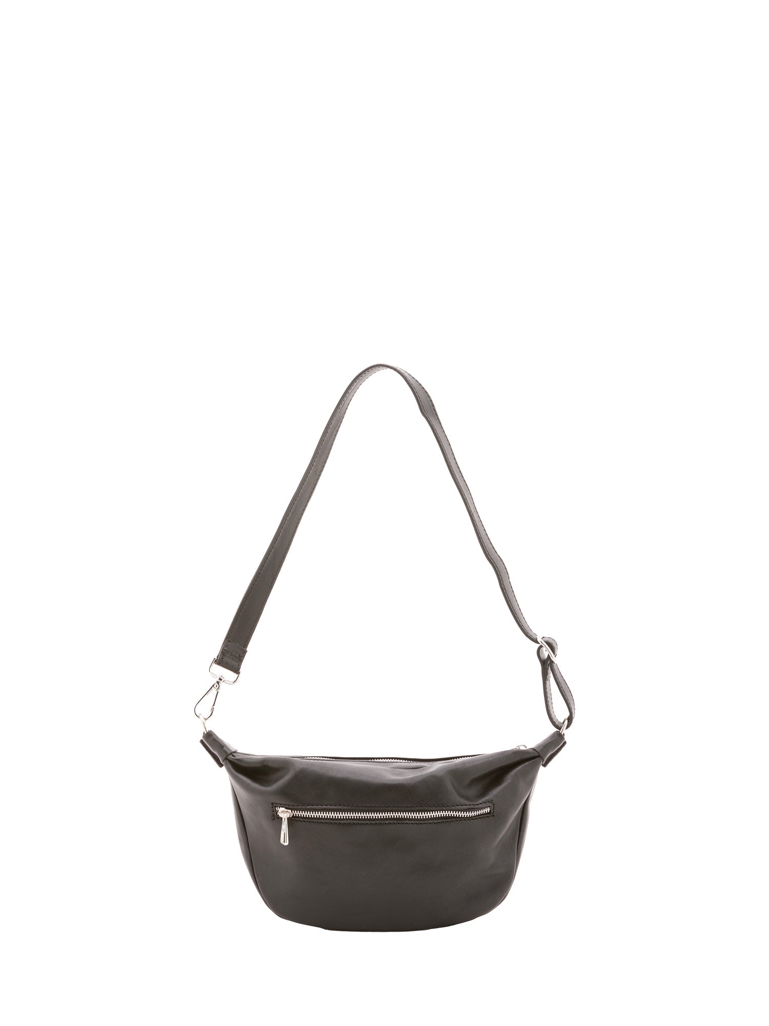 Borsa a spalla unisex in vera pelle 100% cotone 4603-NERO Alessia Firenze