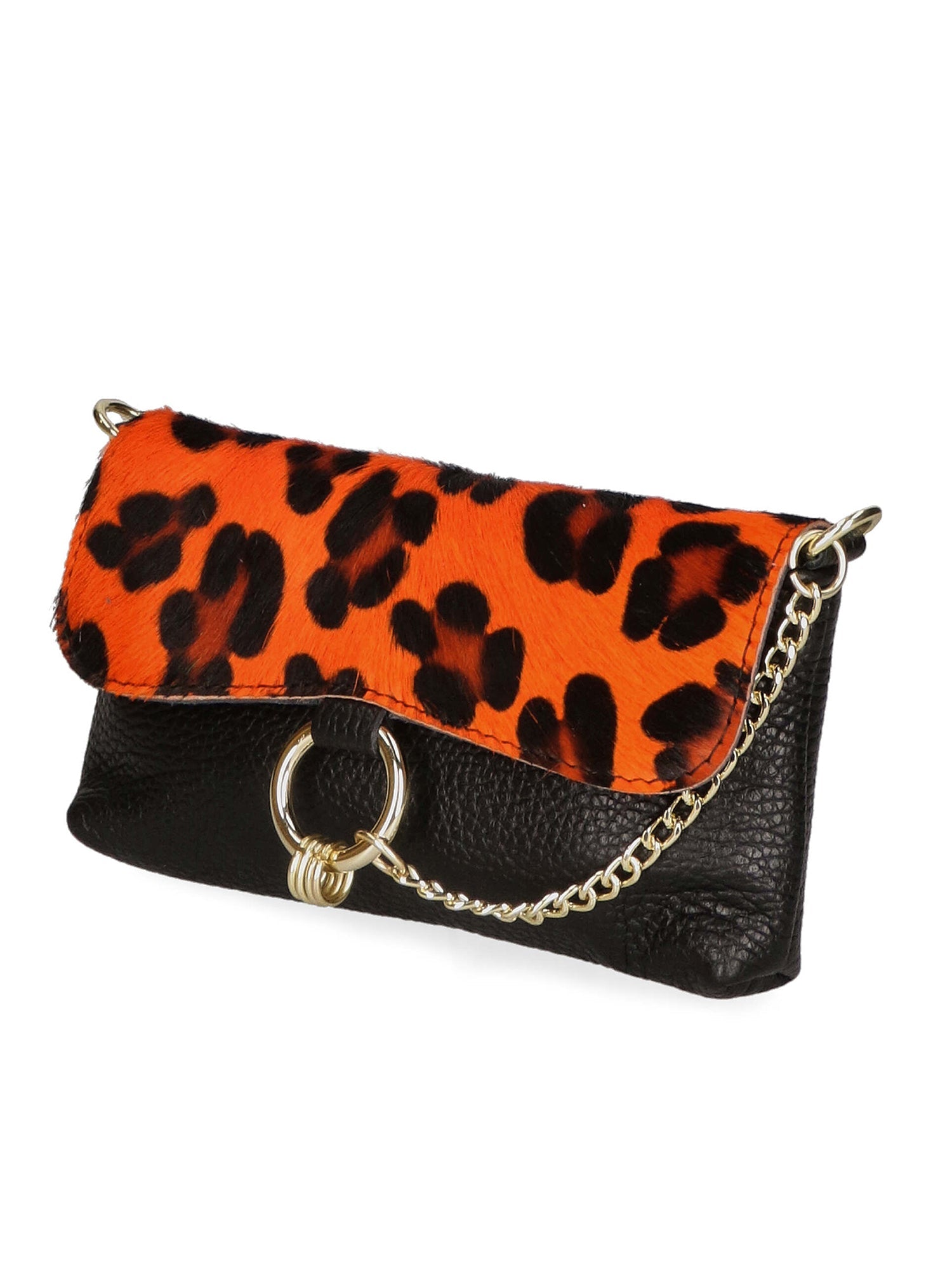 Alda Damen-Clutch aus echtem Leder, hergestellt in Italien, 10 x 18 x 5 cm