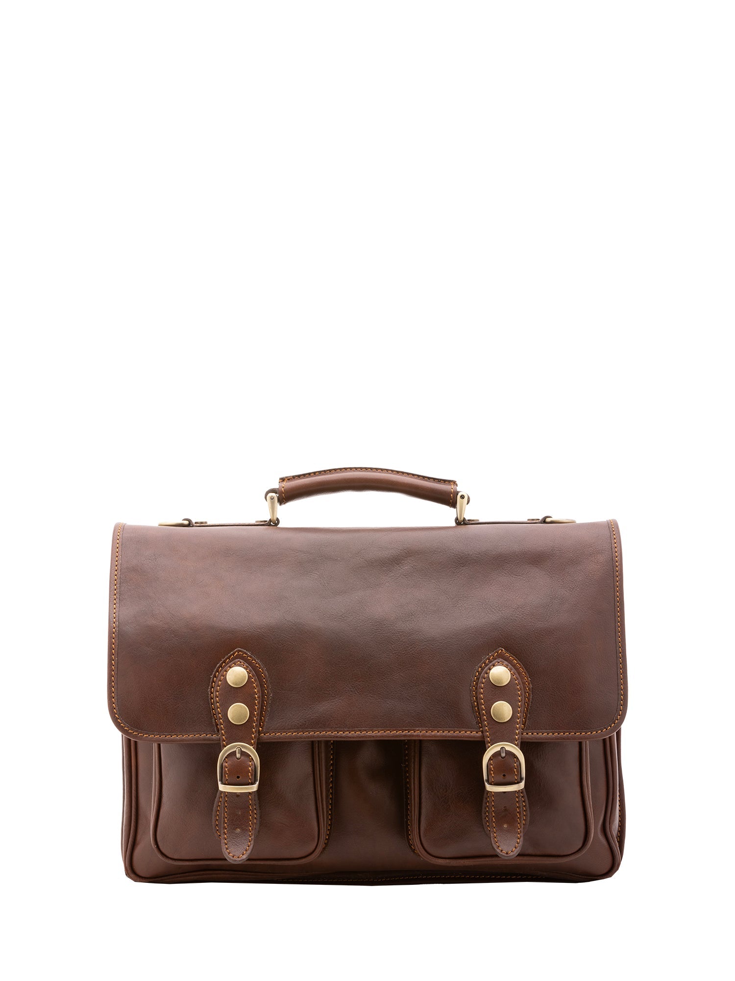 Borsa a mano unisex vera pelle Made in Italy 4015-TESTA DI MORO Alessia Firenze