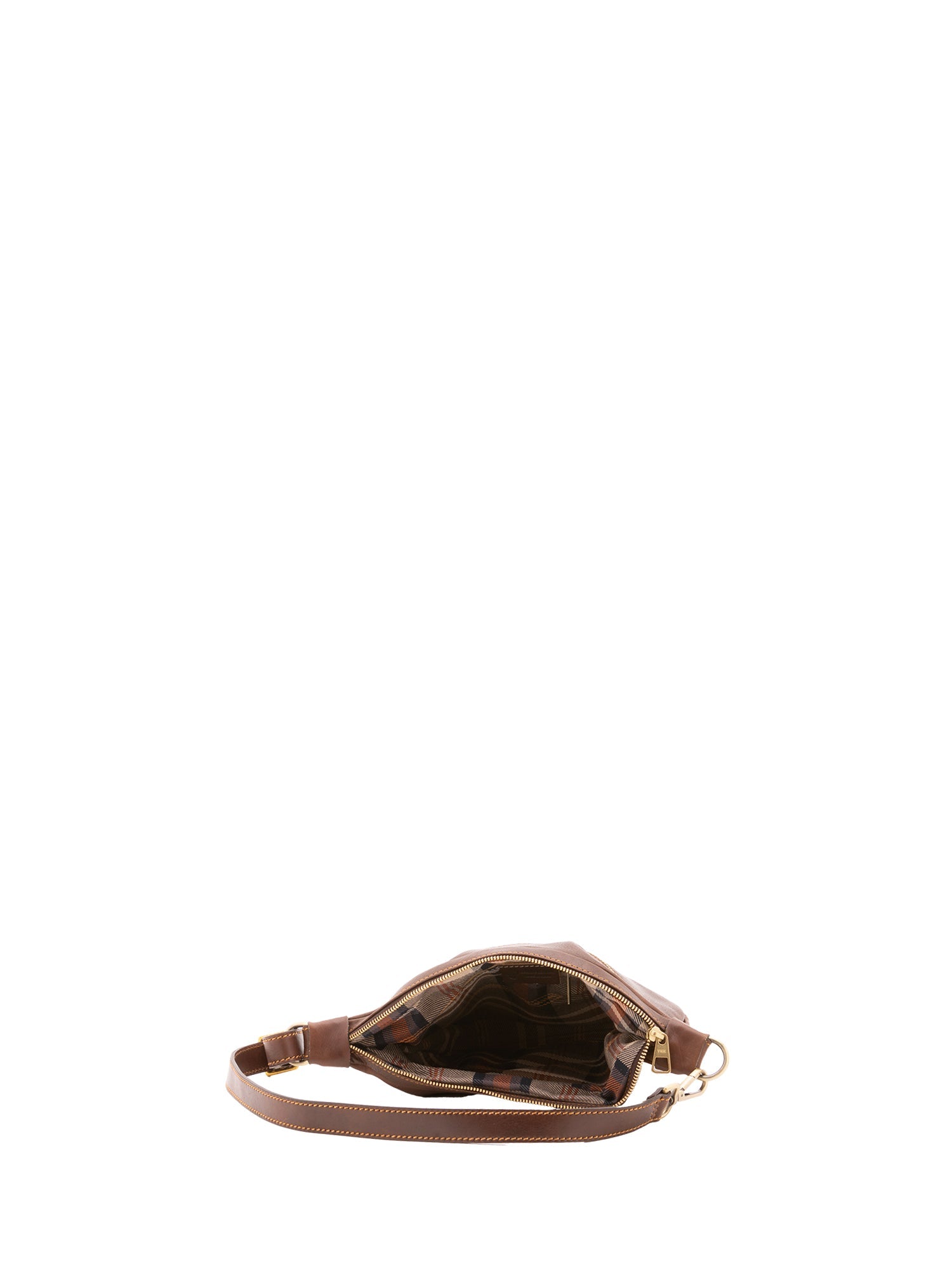 Borsa a spalla unisex in vera pelle 100% cotone 4603-MARRONE Alessia Firenze