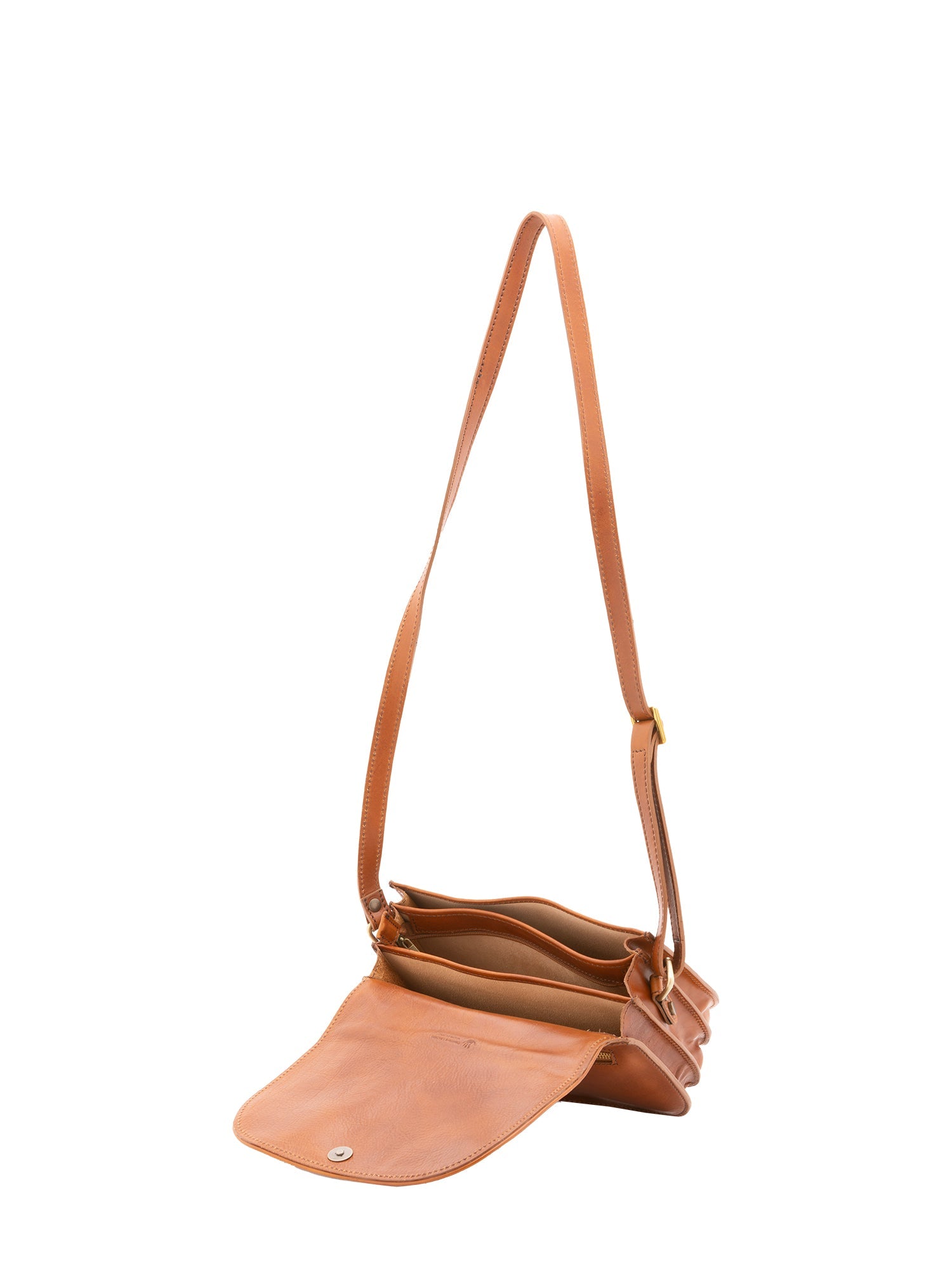 Borsa a tracolla da donna 100% vera pelle 4582-MIELE Alessia Firenze