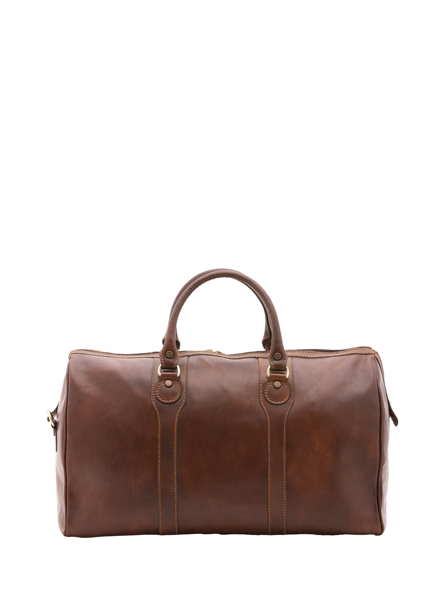 Borsa da viaggio unisex in vera pelle 100% cotone 4039-TESTA DI MORO Alessia Firenze
