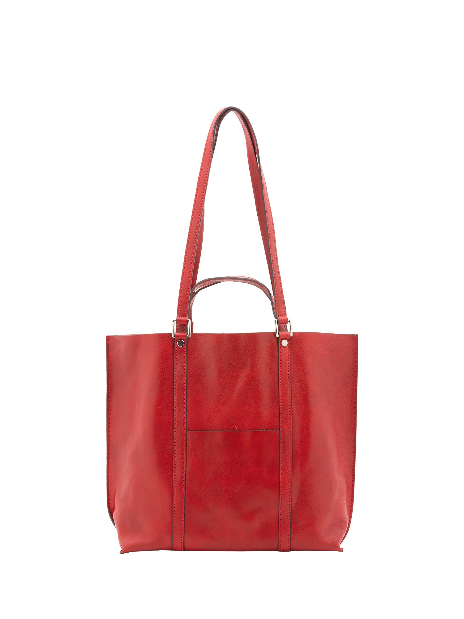 Borsa a spalla unisex in vera pelle Made in Italy 4610-ROSSO Alessia Firenze