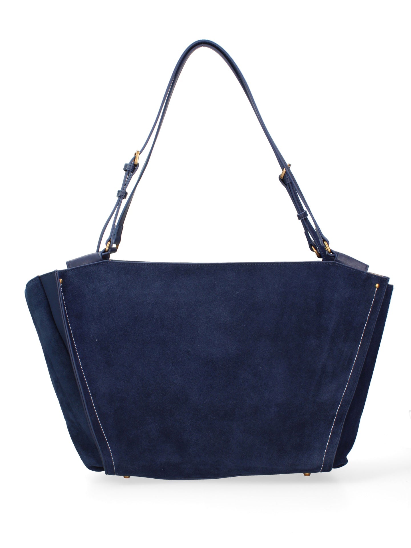 Borsa a Spalla in Vera Pelle Blu Jeans Chiara Ferretti