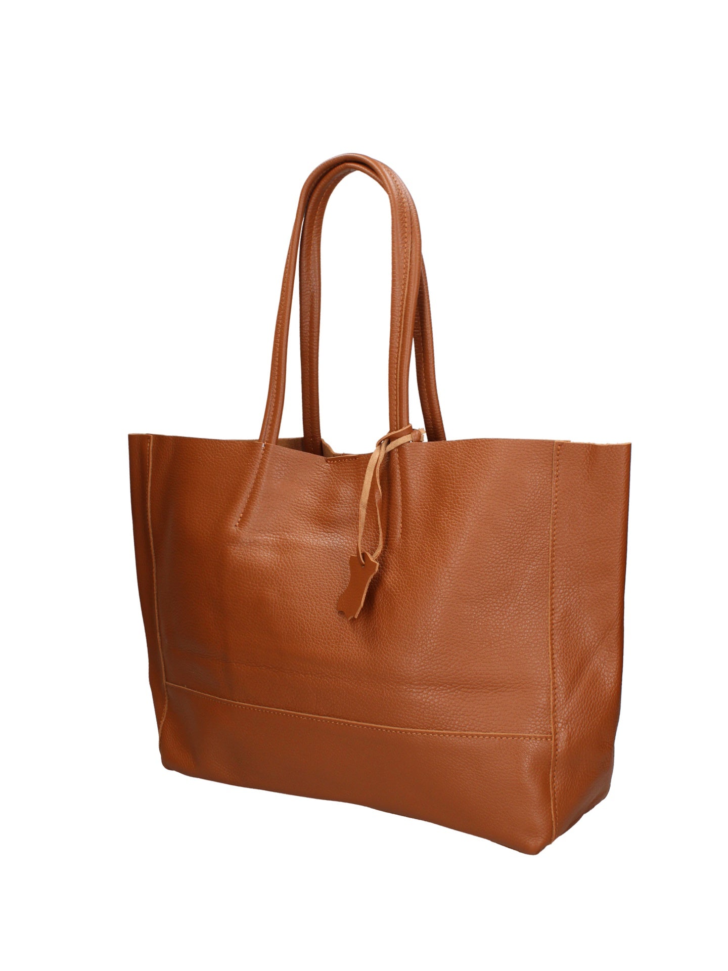 Borsa a Mano in 100% Cow Leather Cuoio Scuro