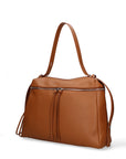Borsa a Mano in Vera Pelle Cuoio Scuro
