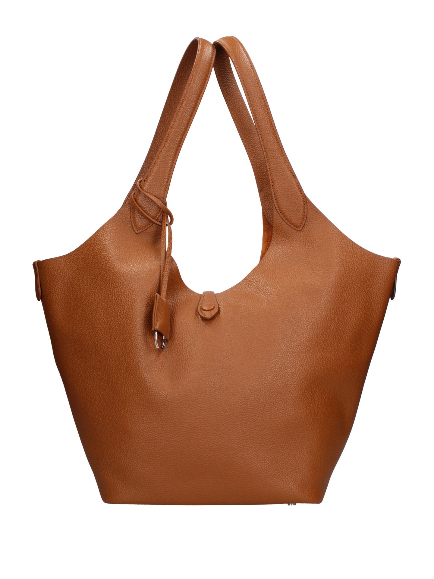 Borsa a Mano in Vera Pelle Cuoio Scuro Chiara Ferretti