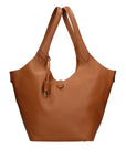 Borsa a Mano in Vera Pelle Cuoio Scuro Chiara Ferretti
