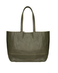 Borsa a Mano in 100% Cow Leather Verde Militare