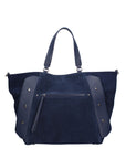Borsa a Mano in Vera Pelle Blu Jeans Chiara Ferretti