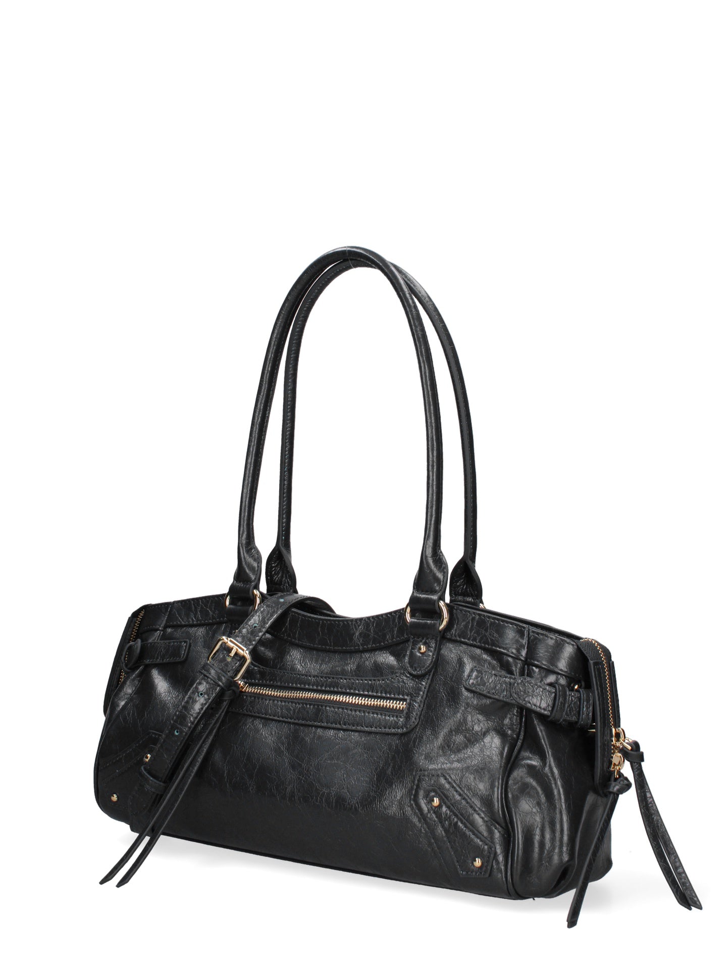 Borsa a Mano in Vera Pelle Nero