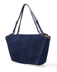 Borsa a Spalla in Vera Pelle Blu Jeans