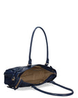 Borsa a Mano in Vera Pelle Blu Jeans