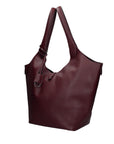 Borsa a Mano in Vera Pelle Bordeaux