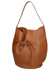Borsa a Mano in Vera Pelle Cuoio Scuro