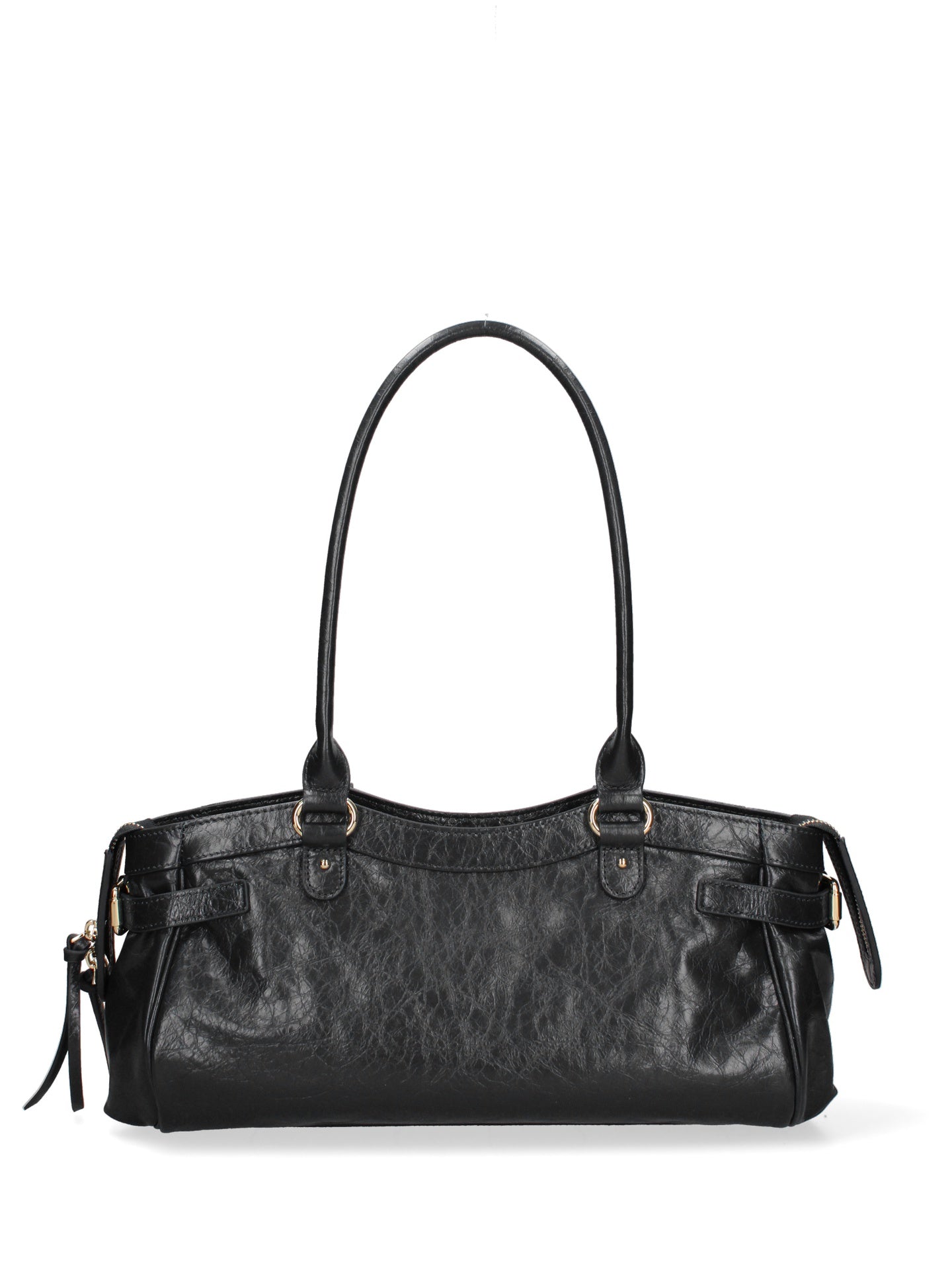 Borsa a Mano in Vera Pelle Nero