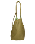 Borsa a Mano in Vera Pelle Verde